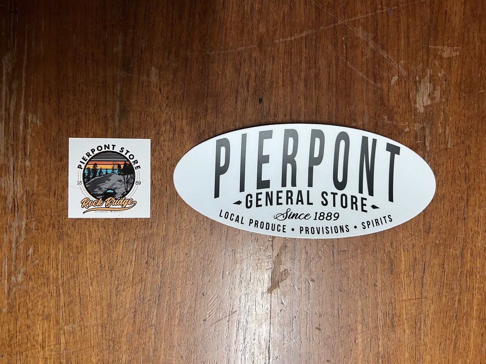 Pierpont oval and Rock Bridge stickers